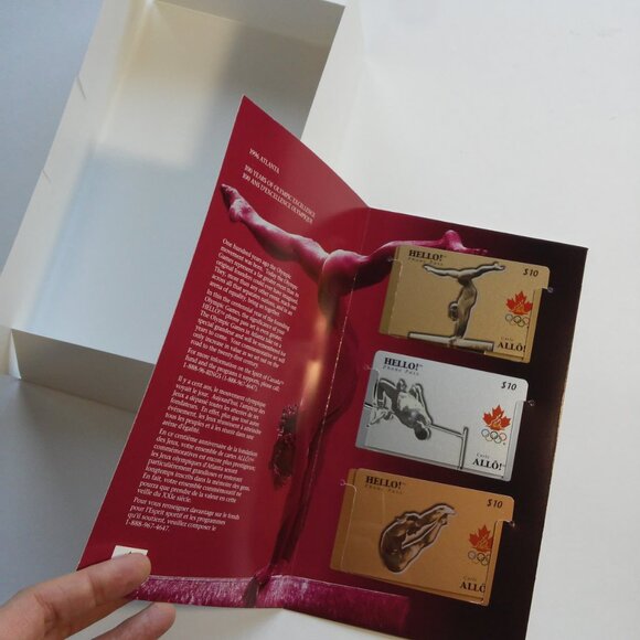 1996 Olympics Canadian Phone Cards balance beam high jump diving New, in folder - Picture 3 of 5